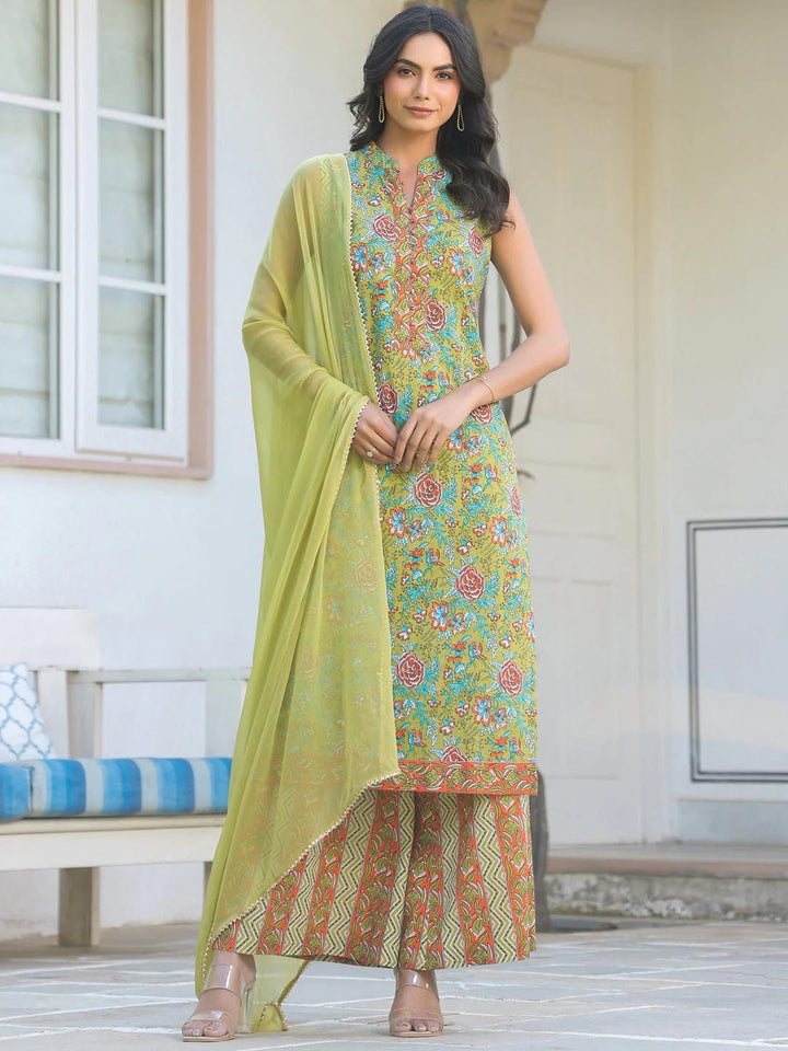 Citrus Falooda Cotton Kurta Set